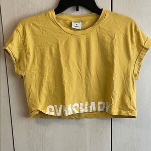 Gymshark Mustard Yellow Cropped Tee